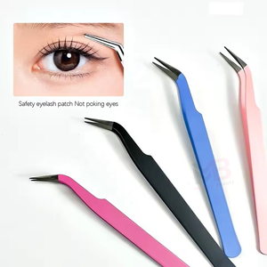 New Gold Plated Eyelash Tweezers Set Precision Tip <b>Smooth</b> Surface Extension <b>Tools</b> with Premium Customized Box Packaging - Product Image 3