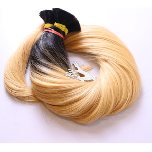 Extensiones de cabello con nano anillos, lisas, rubio ceniza con reflejos. # Mezcla 8/60/613) Color marrón de calidad premium al por mayor - Product Image 1