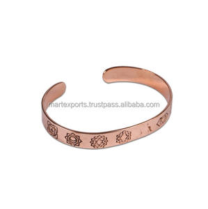 Brazalete Abierto Ajustable Hecho a Mano en Cobre Sólido Puro, Chapado en Cobre Antiguo, para Hombres y Mujeres, Joyería de Moda Ayurvédica para el Bienestar - Product Image 5