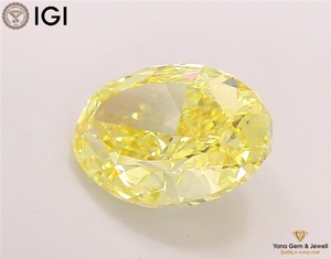 Diamant de laboratoire CVD 4,00 carats, certificat IGI, couleur jaune vif fantaisie, clarté VS2, forme ovale, pour pendentif de bijoux personnalisé - Product Image 6