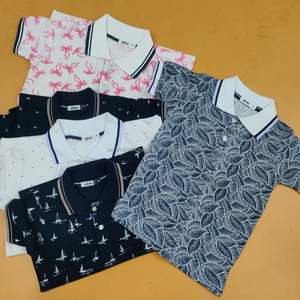 Polo décontracté chic pour garçons de marque populaire, motif géométrique brodé, tricoté, écologique, respirant, en nylon/coton 240g, grandes tailles - Product Image 4