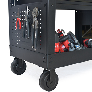 Chariot utilitaire robuste en acier thermolaqué à 4 tiroirs pour garage, atelier, stockage industriel - Product Image 3