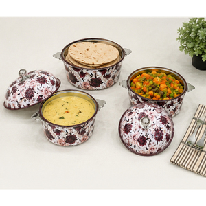 Juego de Ollas Térmicas de Acero Inoxidable con Aislamiento, Diseño Floral de Lujo, Cazuela Térmica para Mantener Alimentos Calientes, Plato para Servir, Ideal para Catering - Product Image 4