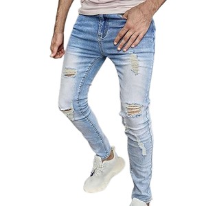 Nouveau design – Jean en denim pour homme, coupe slim, coupe bootcut, en tissu denim bleu foncé personnalisé, jean déchiré – Vente en gros - Product Image 3