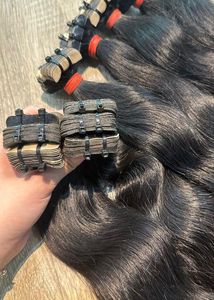 Cinta en 22 pulgadas texturas onduladas 100% extensiones de cabello humano vietnamita mejor precio cutícula alineada cabello tejido para mujeres negras - Product Image 2