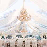 Décoration de mariage en plein air avec un design de toile de fond drapée, draperies de plafond personnalisées pour mariage, fabriquées par le fabricant