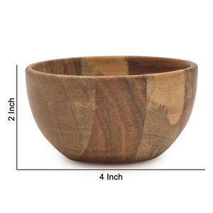 Bol en bois d'acacia design antique pour servir des collations Table basse comptoir présentoir bol vaisselle cuisine salon décor à la maison - Product Image 3