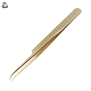 Ensemble de pinces à cils en acier inoxydable Ryzer Studio, 1 pièce, pointe incurvée et pointue, outils de beauté pour extensions de cils, maquillage et outils - Product Image 5