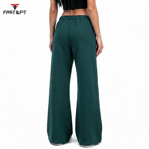 High Quality New Arrival Women Flared Sweatpants Winter ODM Customized Colors Satin Fabric Custom Logo Printing - Product Image 2