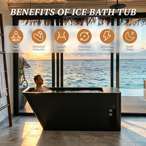 Bañera de Inmersión en Agua Fría de Diseño Contemporáneo en Acrílico con Base de Panel de Madera, <span class=keywords><strong>Oasis</strong></span> de Recuperación Todo en Uno con Enfriador - Product Image 2
