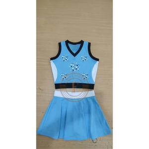 Tenue de cheerleading personnalisée par sublimation, couleurs d'équipe, polyester et spandex respirants, ensemble de cheerleading - Product Image 1