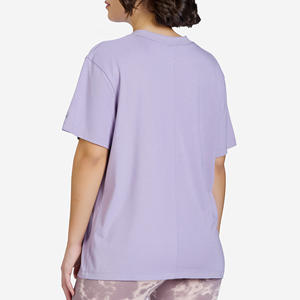 Camiseta Informal de Fin de Semana para Mujer, Minimalista, Básica, Cuello Redondo, Estampada, 100% Algodón, Transpirable, Cómoda, Manga Corta - Product Image 3