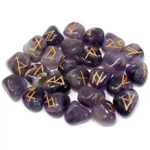 Juego de Piedras Rúnicas de Ojo de Tigre Natural al por Mayor, Cristales de Adivinación Hechos a Mano para Reiki, Sanación y Meditación - Product Image 4