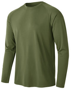 T-shirt homme vert olive à manches longues, coupe slim, séchage rapide, tricoté, col rond, décontracté, de bonne qualité et confortable. - Product Image 6