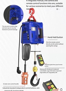 מנוף חשמלי נייד קטן לתלייה והרמה, מותאם אישית, זול, 220 וולט, 200 ק\\\"ג, כולל כבל פלדה באורך 10 מטר. - Product Image 3