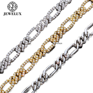 Collier chaîne Figaro plaqué or 22 carats le plus vendu avec pierres Moissanite, bijoux Hip Hop pour hommes, usage quotidien, pour l'exportation - Product Image 4