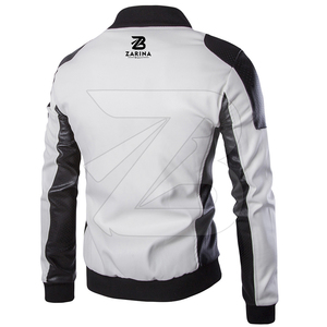 Blouson en cuir pour homme, grande taille, logo personnalisé imprimé, coupe ajustée, ignifuge, séchage rapide, respirant, mode hiver, vente en gros - Product Image 2