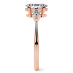 Anillo de Compromiso de Oro Rosa Sólido de 14K con Diamante Cultivado en Laboratorio de Corte Ovalado en Forma de Cometa, 3 Piedras, Certificado IGI, para Mujer, Boda, Compromiso - Product Image 4