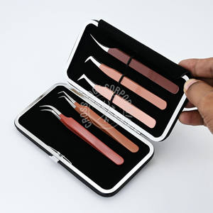 Pinzas de volumen de extensión de pestañas personalizadas, bota de volumen X fina, agarre de fibra antideslizante, pestañas postizas sostenibles de 90 grados - Product Image 1