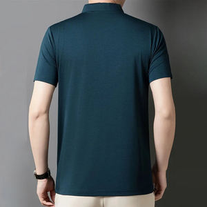 Men's Embroidered Palm Tree Striped Short Sleeve TShirt Regular Fit Casual Knitted Breathable Design Front <b>Logo</b> Wholesale price - Product Image 2