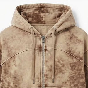 Conjunto de Ropa Urbana Casual para Hombre, Chaqueta con Capucha y Cremallera Completa con Lavado Ácido y Pantalones Jogger Ajustados a Juego - Product Image 4