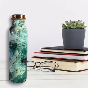 ขวดน้ำทองแดงแท้ลายดอกไม้พิมพ์ลายใหม่ ราคาสมเหตุสมผล ของตกแต่งบ้าน ภาชนะใส่เครื่องดื่ม - Product Image 2