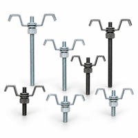 Support de suspension en acier pour poutre de barre filetée avec écrou et rondelle pour support de tuyauterie CVC OEM