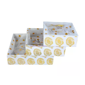 Cestas Decorativas Doradas Hechas a Mano, Juego de 3, Cestas de Regalo Únicas con Patrones Hermosos para Bodas, Recuerdos para Invitados - Product Image 3