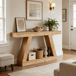 Consolle Lunga in Legno Massello Contemporanea per Casa, Appartamento e Hotel - Product Image 4
