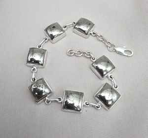 Bracelet coussin en pyrite, argent sterling 925, cabochon carré en pyrite, bijoux faits à la main - Product Image 5