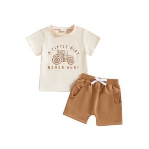 Ensemble 2 pièces pour garçons, best-seller de l'été, qualité supérieure, 100% coton tricoté, marque personnalisée, design personnalisé, imprimé, manches courtes - Product Image 1