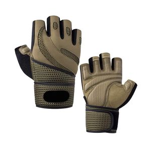 Guantes Tácticos de Medio Dedo Color Verde Oliva, Palma Reforzada con Microfibra, Profesionales para Levantamiento de Pesas y Entrenamiento en Gimnasio - Product Image 2