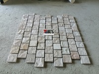 Pavés en pierre de sable blanc roulé, cubes de pierre de sable, pavés en pierre de galet, dalles de pavage pour allée extérieure, pavés en pierre de galet