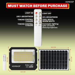 Lámpara Solar LED Inalámbrica de 250W para Exteriores, Impermeable, Automática, para Hogar, Jardín, Balcón y Camino - Product Image 2