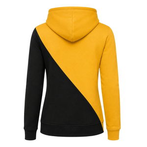 เสื้อฮู้ดดี้ผู้หญิงสีทองดำแบบครึ่งซิป แต่งแถบสีตัดกัน แขนยาว สไตล์ลำลองสำหรับชมรมนักศึกษา - Product Image 2