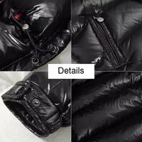 Veste d'hiver longue à capuche zippée, 80 % duvet, col montant, personnalisable avec logo, vente en gros OEM