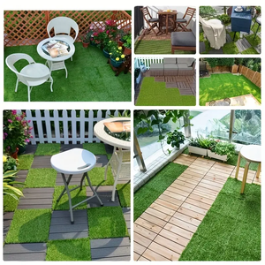 Baldosas de Césped Artificial 300x300x24mm, Impermeables, Cuadradas, para Exteriores/Interiores, Decoración de Terraza, Jardín y Patio - Product Image 6