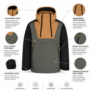 Waterproof Multi-Panel Snowboarding <b>Jacket</b> Men's Windproof <b>Ski</b> Anorak Outdoor High Performance Winter Sports Thermal Coat - Product Image 5