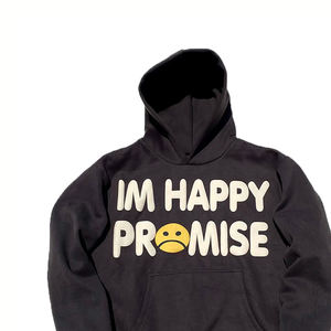 Sweat-shirt à capuche noir coupe classique personnalisé, en molleton épais de qualité supérieure, écologique, unisexe, style streetwear - Product Image 5