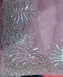 Sari de seda de organza pura de estilo indio tradicional con blusa larga de lentejuelas Zari para bodas y fiestas elegantes de adultos - Product Image 1