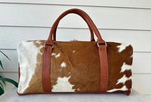 Bolsa de Viaje de Cuero 100% Original, Impermeable y Ligera, Bolsa de Lona de Cuero Vacuno Auténtico para Gimnasio, Deportes al Aire Libre - Product Image 2