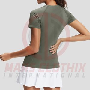 2026 New Design Blank Plain Street Wear Women Gym T <b>Shirt</b> Women Printed Casual Wear T <b>Shirt</b> In Solid Color - Product Image 5