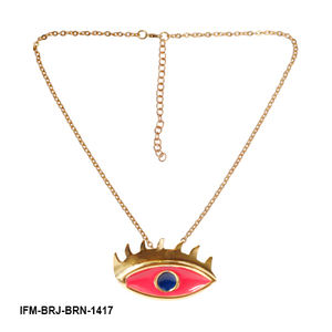 Collar con Colgante de Ojo Esmaltado Rosa Hecho a Mano, Cadena de Latón Chapado en Oro de 18K, Joyería de Estilo Europeo y Americano para Mujer, Regalo para Fiestas - Product Image 1