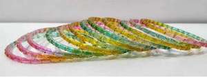 Juego de Brazaletes de Vidrio Transparente Vibrante, Chapados en Oro, Joyería Étnica Tradicional India para Mujer, Coloridos, para Bodas y Fiestas, Paquete de 10 - Product Image 4