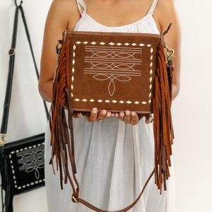 Haute qualité dames botte point véritable daim cuir frange sac à main de luxe concepteur femmes sac à main marques célèbres sacs - Product Image 2