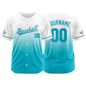 Camiseta de Béisbol Estilo Americano para Hombre, de Malla Transpirable, con Botones y Estampado por Transferencia Térmica, Personalizable con Logotipo de Equipo, Certificación CE ISO - Product Image 3