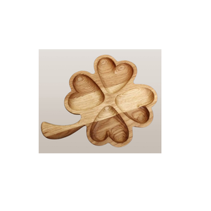 Handcrafted Modern Four Petal Flower Wooden Serving <b>Tray</b> with 4 Compartments & Center Eco-Friendly Snack Condiment Organizer - Product Image 2