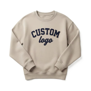 Sudadera Oversize Personalizada con Logo de Chenille OEM/ODM para Mujer, 100% Algodón, Cuello Redondo, Estilo Universitario con Letras, Pullover Privado - Product Image 3