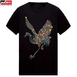 Camiseta Exclusiva con Pedrería para Hombre, Estilo Americano, Lujosa y Brillante, de Algodón Premium, Diseño Urbano de Moda - Product Image 1