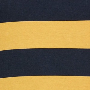 Camiseta casual de punto para hombre, de manga corta, cuello redondo, corte regular, con rayas amarillas y azul marino. - Product Image 6